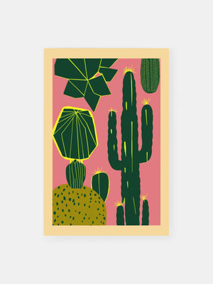 Abstract Cactus Delight Poster