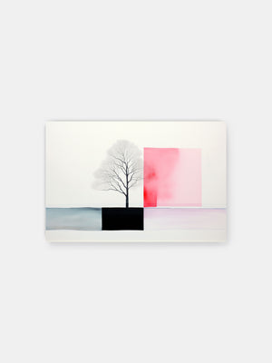Abstract Snowy Woodland Poster