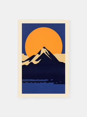 Amber Sunrise Over Mountains Poster