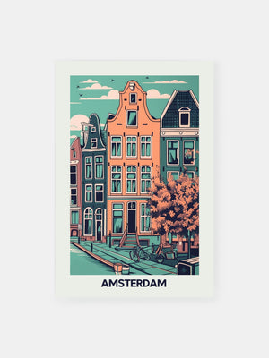 Amsterdam Vintage Cityscape Poster
