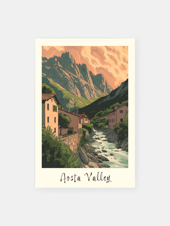Aosta Valley Italian Countryside Poster