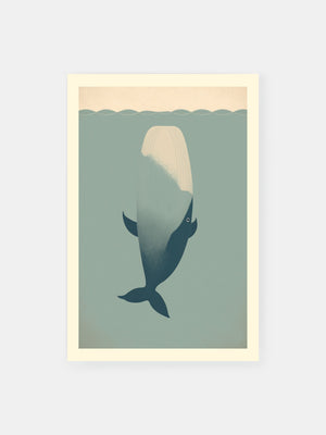 Aqua Giant Whale Poster