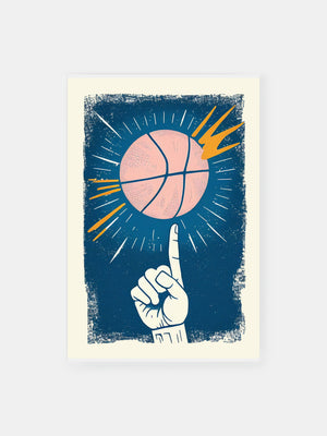 Basketball Vintage Ball Poster