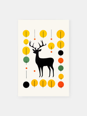 Bauhaus Holiday Deer Poster