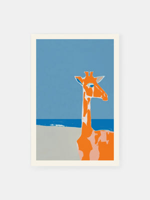 Beachfront Giraffe Poster
