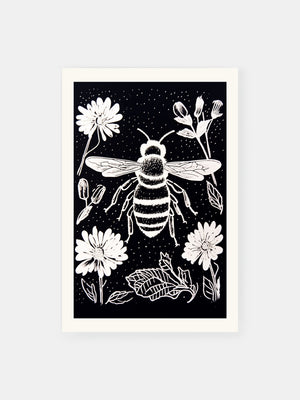 Bee Monochrome Poster