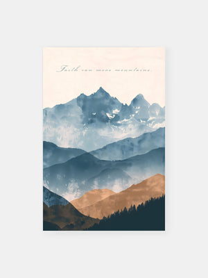 Bible Quote Faith Mountains Poster
