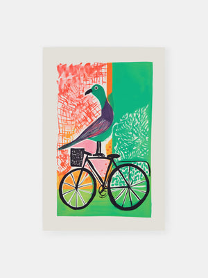 Bird Bicycle Rider Poster