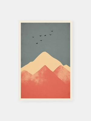Birds Over Mountain Peaks Poster