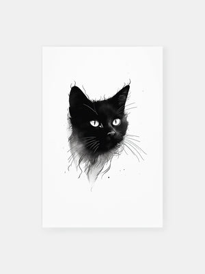 Black Ink Cat Poster