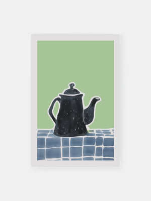 Blue Tile Coffee Poster
