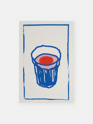 Bold Blue Cup Poster