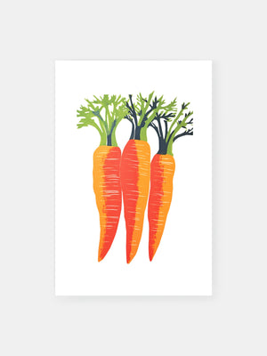 Bold Carrot Trio Poster