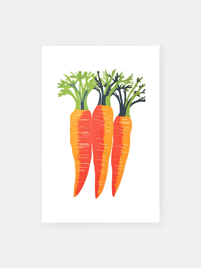 Bold Carrot Trio Poster