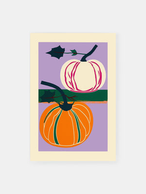 Bold Coloured Pumpkins Poster