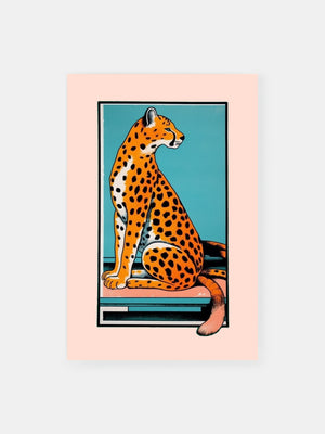 Bold Orange Chic Cheetah Poster