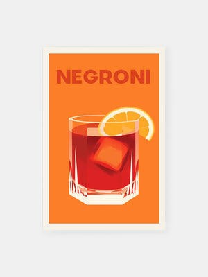 Bold Orange Negroni Drink Poster