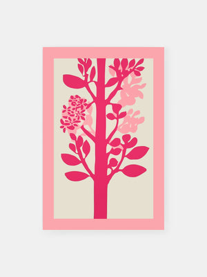 Bold Pink Tree Silhouette Poster
