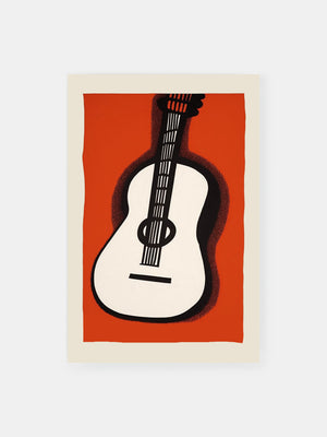 Bold Red Guitar Poster