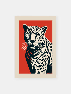 Bold Red Leopard Print Poster