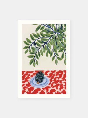 Botanical Artichoke Elegance Poster