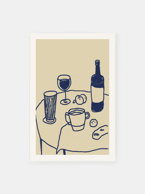 Breakfast Table With Wine Poster