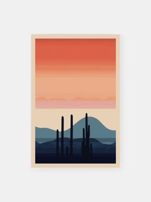 Cactus Sunset Desert Poster