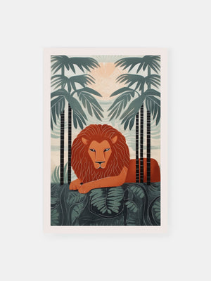 Calm Jungle Lion Poster