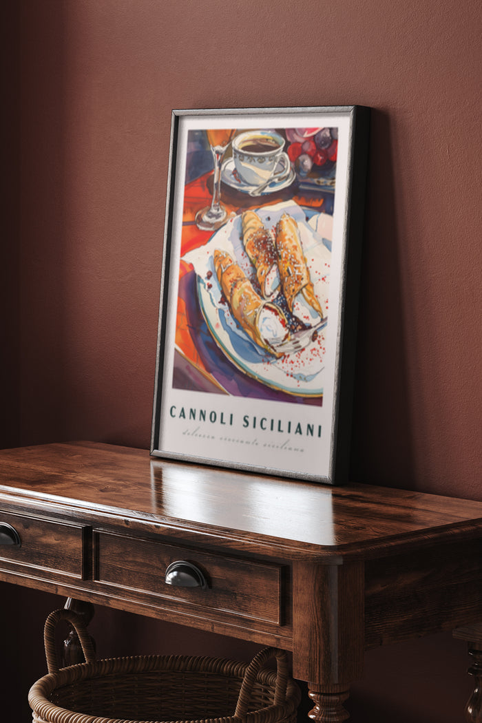 Cannoli Siciliani Dolce Aromatico Siciliano Poster Art in Stylish Frame