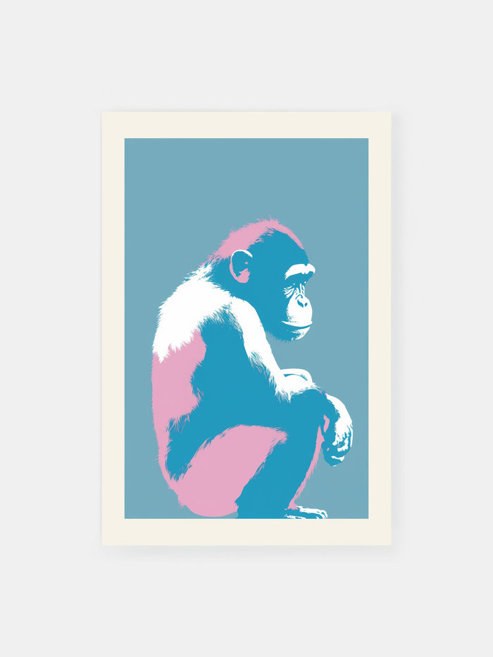 Chimpanzee Contemplation Poster