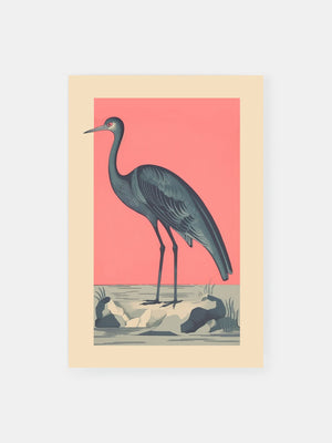 Classic Grey Crane Poster
