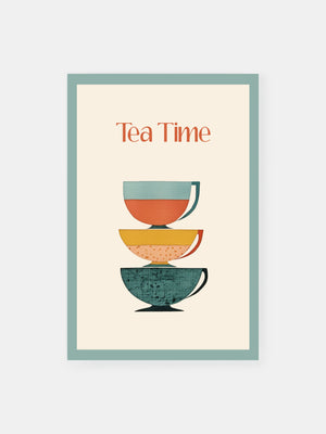 Classic Retro Tea Cups Poster