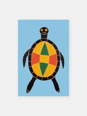 Colorful Turtle Art Poster