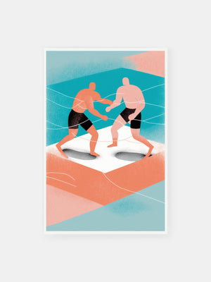 Colorful Wrestling Athletes Poster