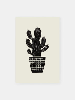 Dark Chiaroscuro Cactus Poster