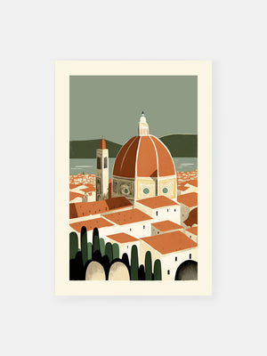 Earthy Florence Cityscape Poster