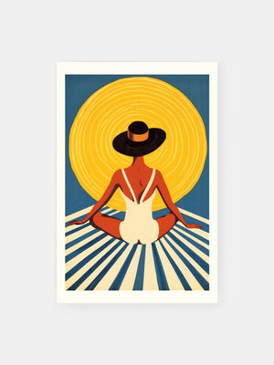 Elegant Lady Sunbathing Poster