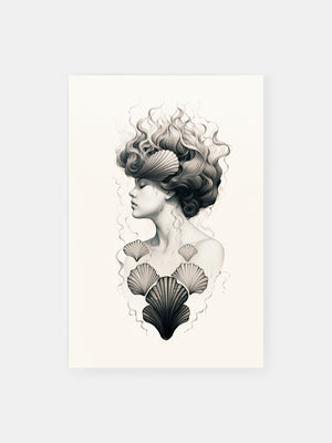 Elegant Seashell Lady Poster