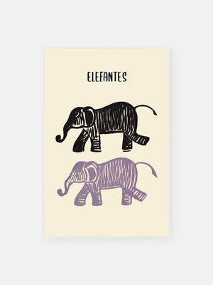 Elephant Duo Poster