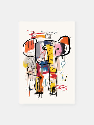 Expressionist Playful Elephant Poster
