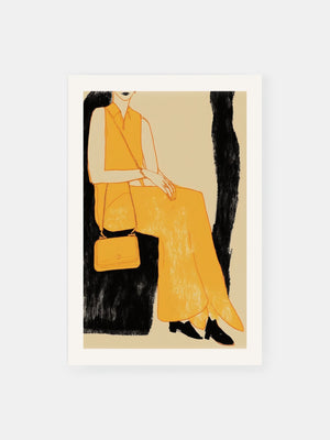 Fashionable Yellow Lady Poster