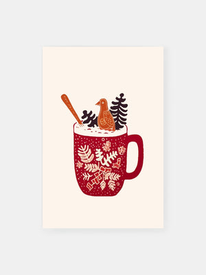 Festive Bird Cup Poster