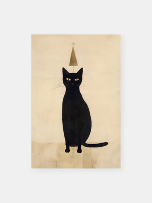 Festive Black Cat Poster