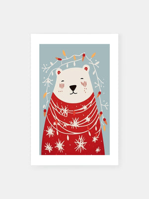 Festive Cheerful Bear Poster