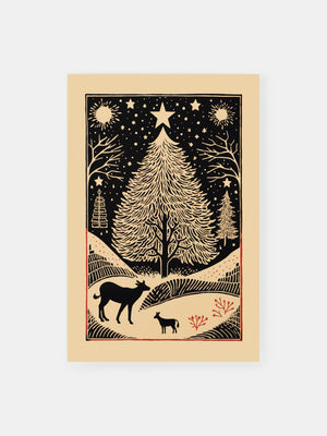 Festive Winter Woodland Poster