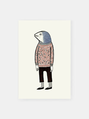 Fish in fashionable sweater Poster