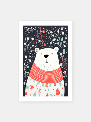 Floral Bear Card Poster