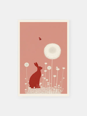 Floral Rabbit Delight Poster