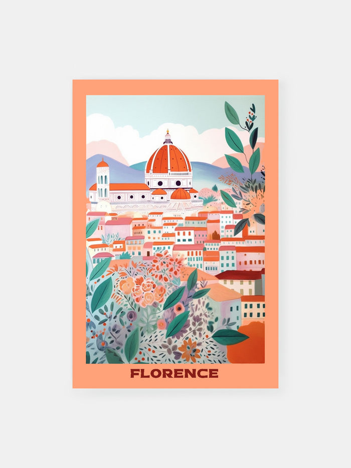 Florence Floral City View Poster