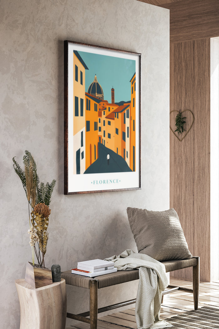 Vintage Travel Poster of Florence with Iconic Architecture Illustration